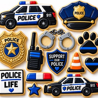 Police Cookies Sugar Cookie 