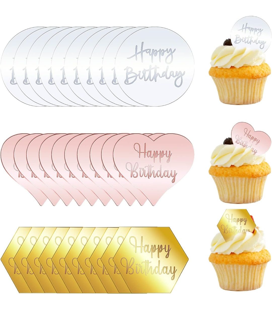 Acrylic Cupcake Toppers 