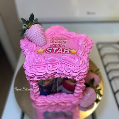 Star Cake With Surrounding Photos