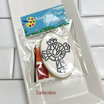 PYO Single Sugar Cookie - Stain Glass Cross