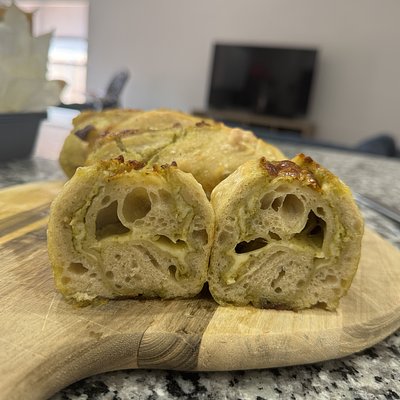 Pesto Provolone Sourdough Loaf