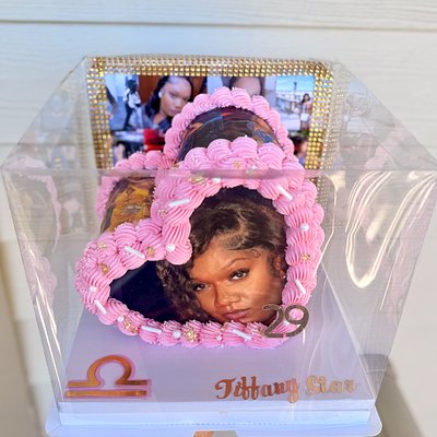 Custom Clear Cake Box  With Images Includes 6 Inch Cake Of Your Choice 