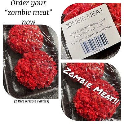 Zombie Meat (2 Rice Krispie Patties) 