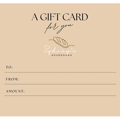 Sydney’s Sourdough Giftcard
