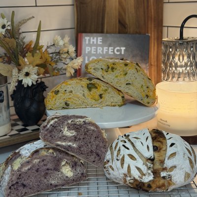 Blueberry Cream Cheese Sourdough Loaf