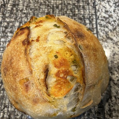 Vegan Cheddar Jalapeño Sourdough Loaf