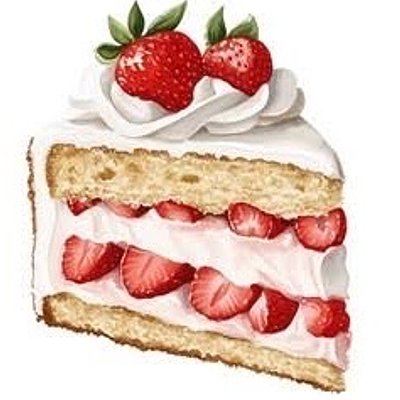 Deliciosas Rebanada De Pastel  Regular Rellenas De Fresas 