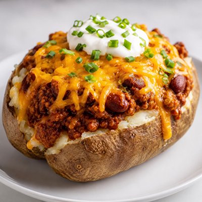 Chili Cheese Baked Potato