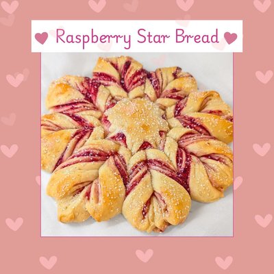 Raspberry 10 Inch Star Bread - Regular Or Vegan