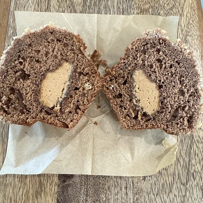 Chocolate With Peanut Butter Centers With Strudel Sourdough Muffins 