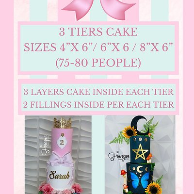 3 TIERS CAKE (75-80 People)(1 Hour or Less Is Delivery Included)