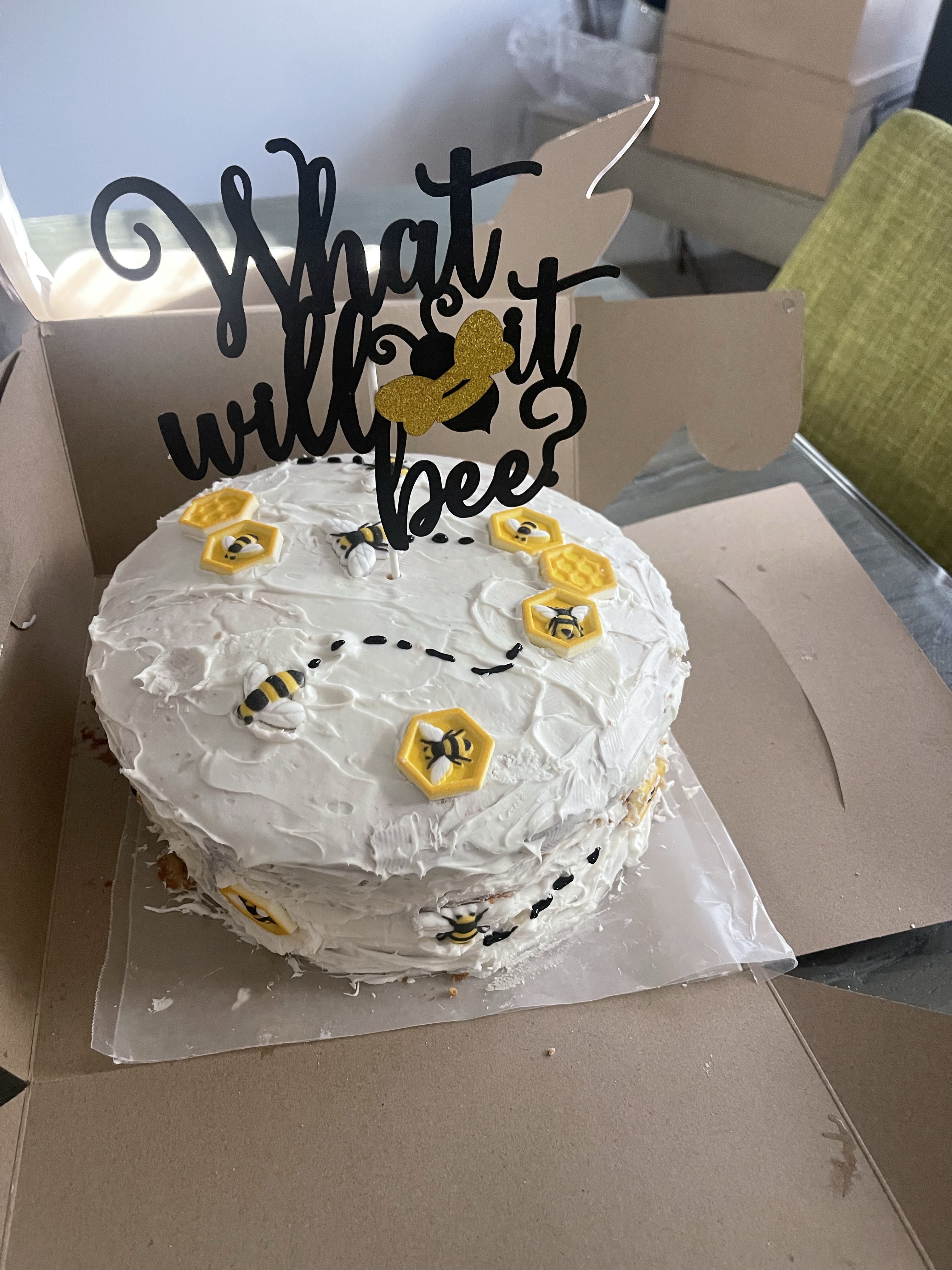 Lemon Gender Reveal Cake