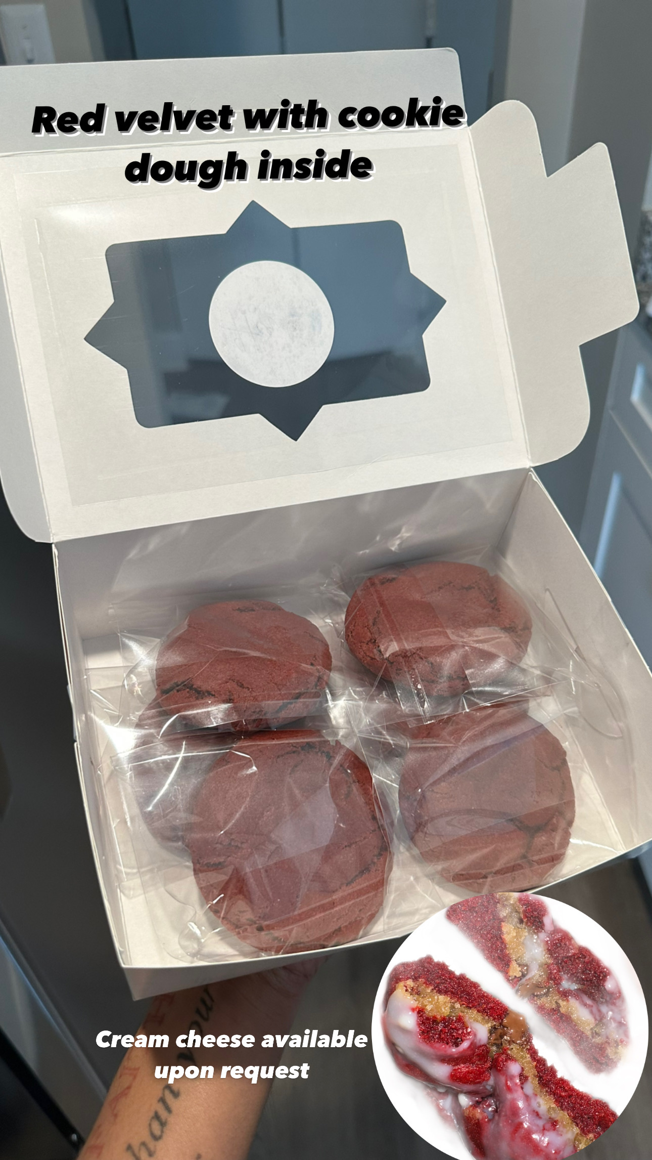 Stuffed Red Velvet Cookie