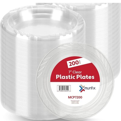 Clear Plastic Plates 200 Count 7 Inch