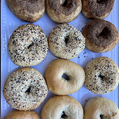 Sourdough Bagels (6) Everything, Plain, Cinnamon Sugar Or Blueberry 
