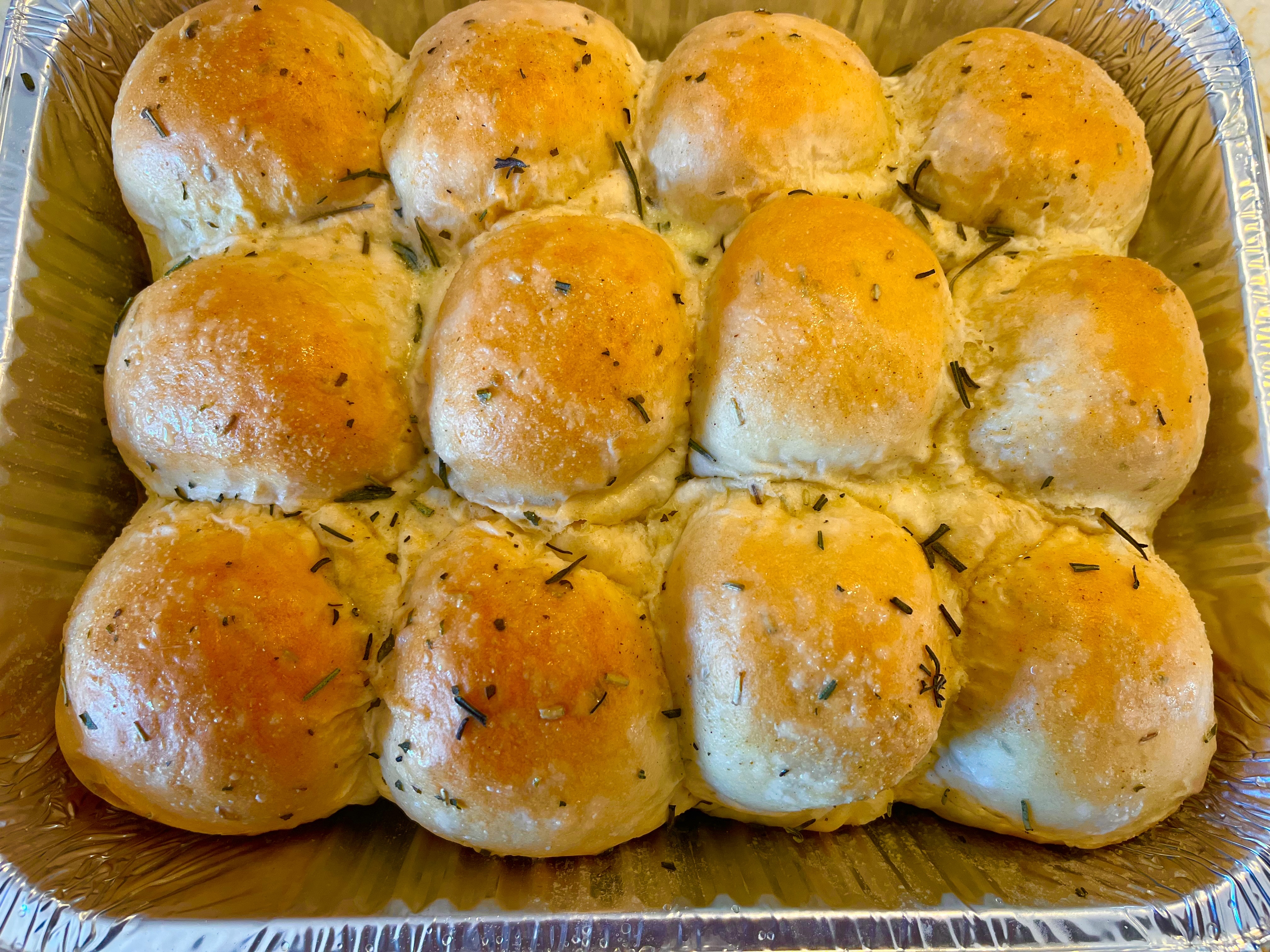 Rosemary Sourdough And Yeast Pull Apart Dinner Rolls