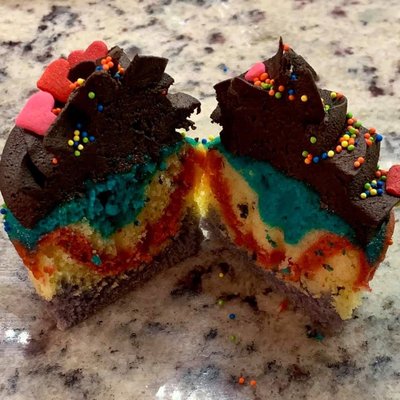 Color Swirl Cupcakes