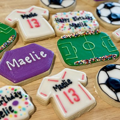 Custom Decorated Sugar Cookies “Goal Getter” 5 Designs