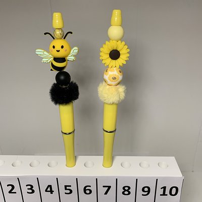 Bumble Bee & Sunflower Beaded Pens --- To Order Please Note The Number That Corresponds To The Pen(s) You Would Like To Purchase