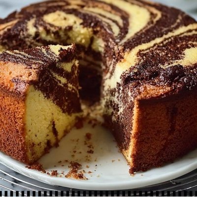 Marble Vanilla And Chocolate Cake