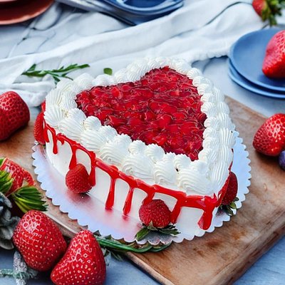 9” Heart Strawberry Dream Cake