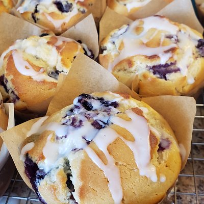Jumbo Blueberry Lemon Muffins W/Glaze (6ct Or 12ct)