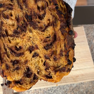 Pumpkin Chocolate Chip Croissant Sourdough