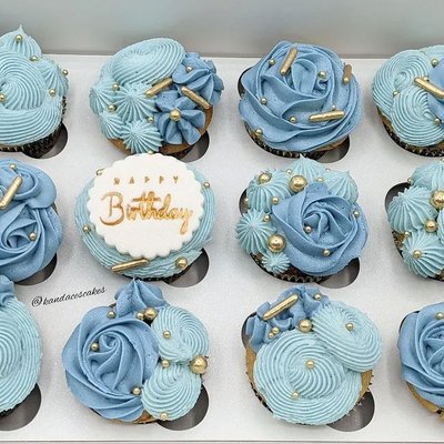 Elegant Birthday Swirl Cupcakes 