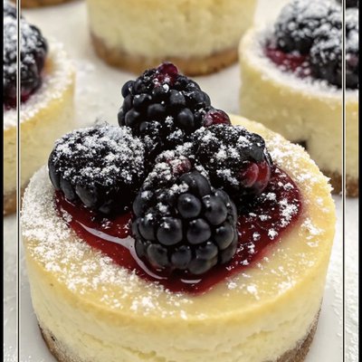 Mini Black Raspberry Cheesecakes