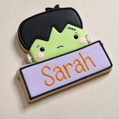 Halloween Frankenstein Personalized Cookie
