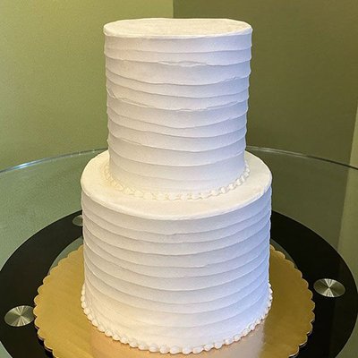 

10″ & 8″ tiered cake (serves 42-46): 