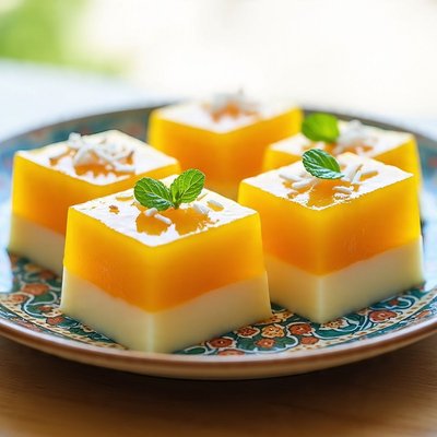 Mango Coconut Jelly Cake