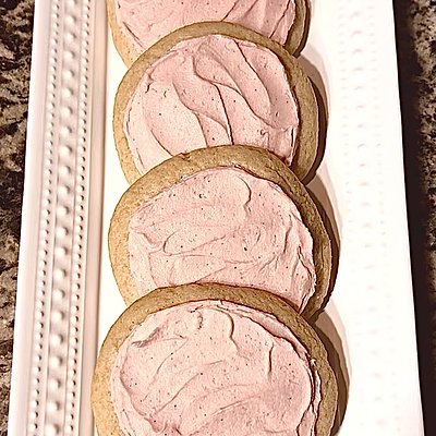Jumbo Pink Frosted Sugar Cookies