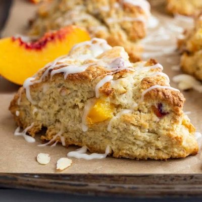 Peach Cobbler Sourdough Scone