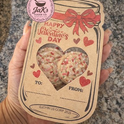 Valentine Treat Individual With 6 Mini Sprinkle Cookies