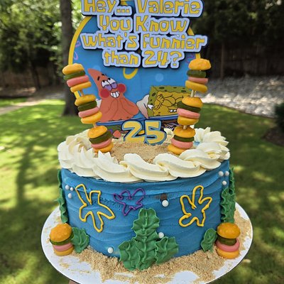Spongebob Birthday Cake (8"2 Layer)