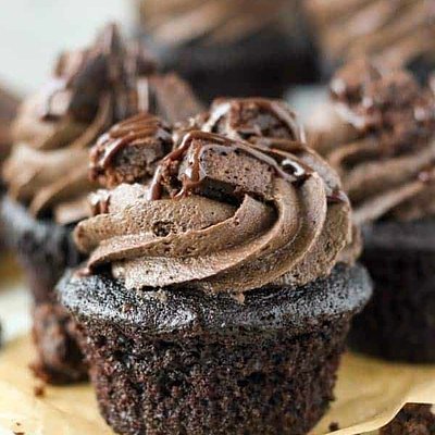Triple Chocolate Brownie Cupcakes