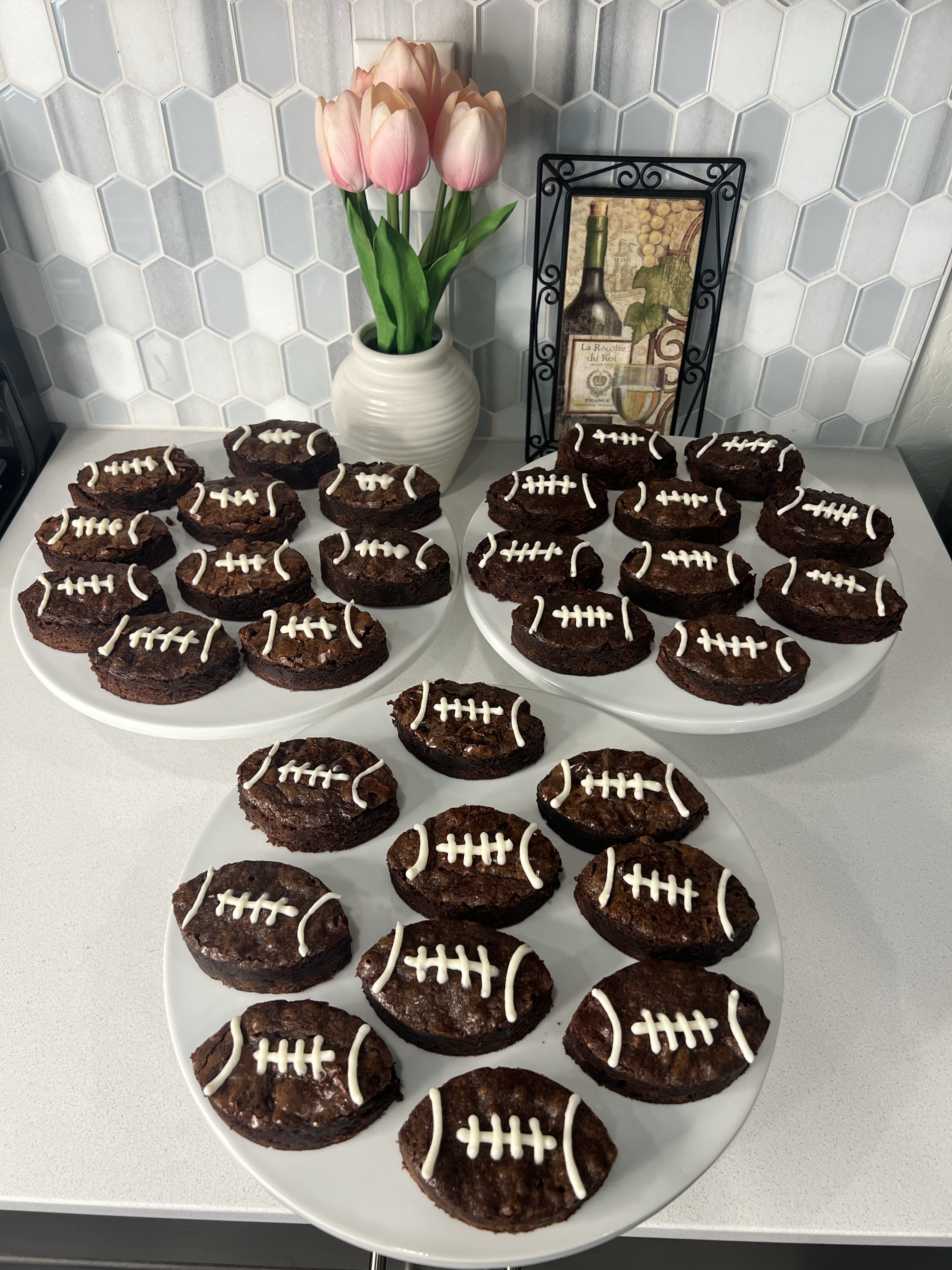 Football Shaped Brownies