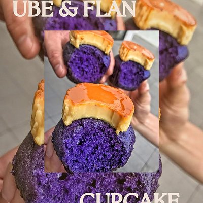 Ube Flan Cupcakes
