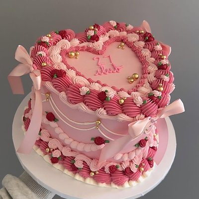 Vintage Heart Shaped Cake