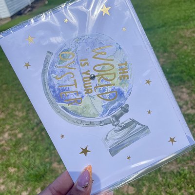 Graduation Card “The World Is Your Oyster”