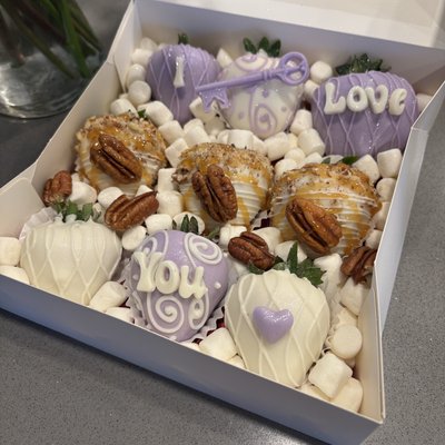 Dozen Strawberries + Roses 