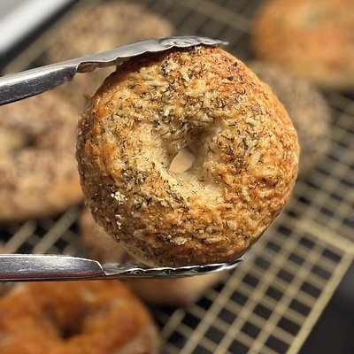 Sourdough Parmesan Herb Bagel •6•