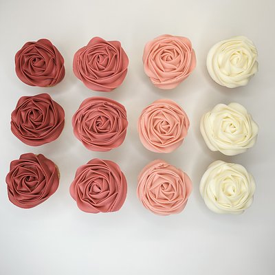 Simple Swirl Rosette Cupcakes- Set Of 12