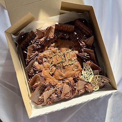 12 Inch Square Decorated Brownie