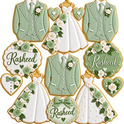 Wedding ￼Sugar Cookies Set Dozen 