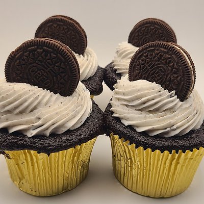 Classic Dark Chocolate Cookies and Creme Cupcakes- Jumbo Size