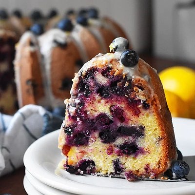 The BEST Lemon Blueberry Bundt Cake