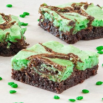 St Patrick's Day Brownie Swirls