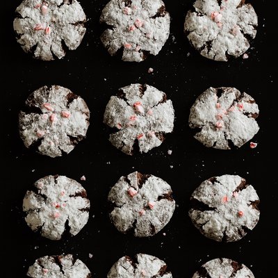 Chocolate Peppermint Crinkle Cookies (12)